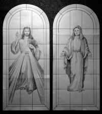 Jezus i Matka Boska - projekty do witraży